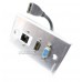 Placa Tapa Vga + HDMI 1.4 (4K+Ethernet+3D) pigtail+ Jack RJ45 Cat5e ponchable Aluminio